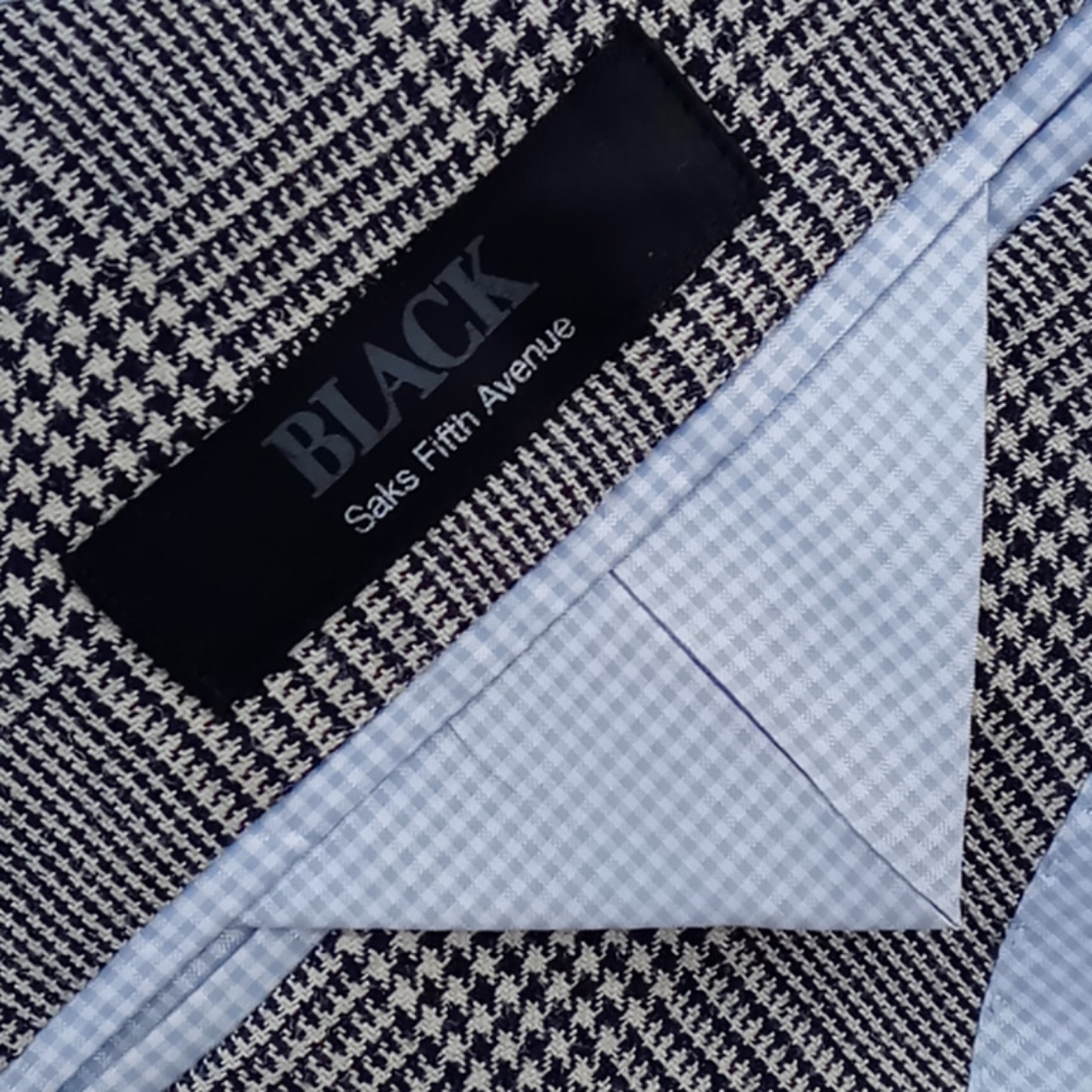 Saks Fifth Avenue Black, Houndstooth Luxury Blazer